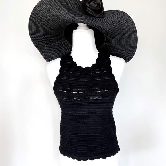 NWT DH NewYork Jodi Crochet Black Tank - Picture 1 of 7